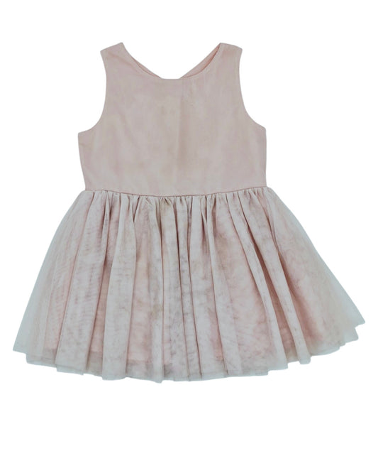 Vestido elegante rosado con tul estapamado — Talla 12 a 18 meses | Usado