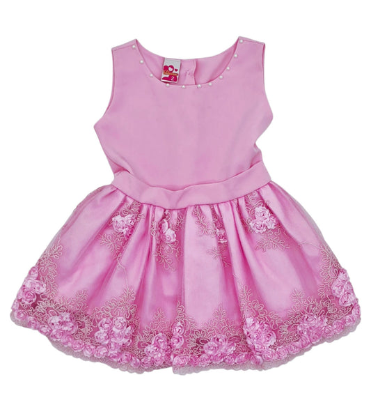 Vestido elegante rosado con apliques — Talla Talla 2T | Usado