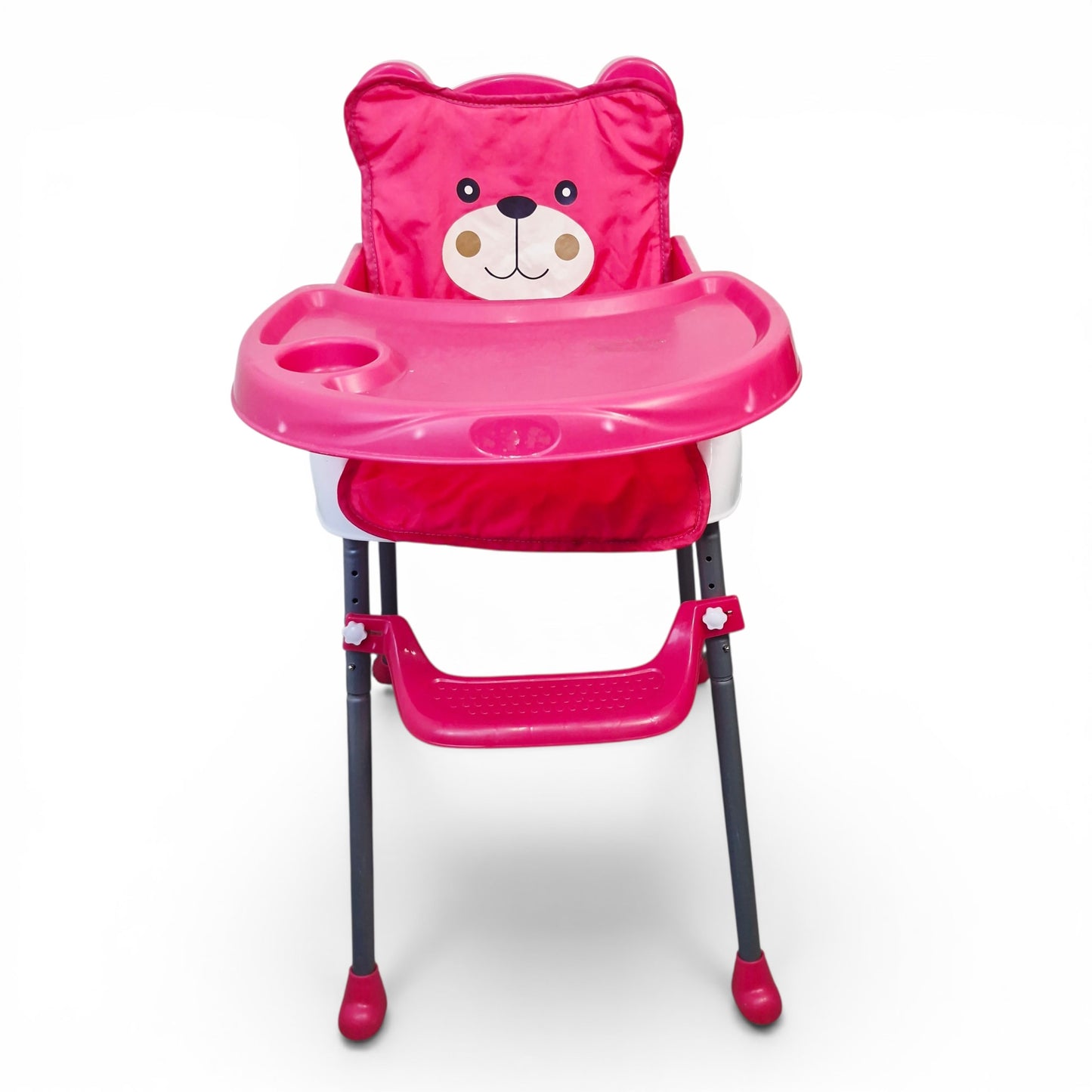 Silla de Comer de Piso Oso Rosado Bebesitos — Alta, Baja o Ajustable al Comedor | Usada