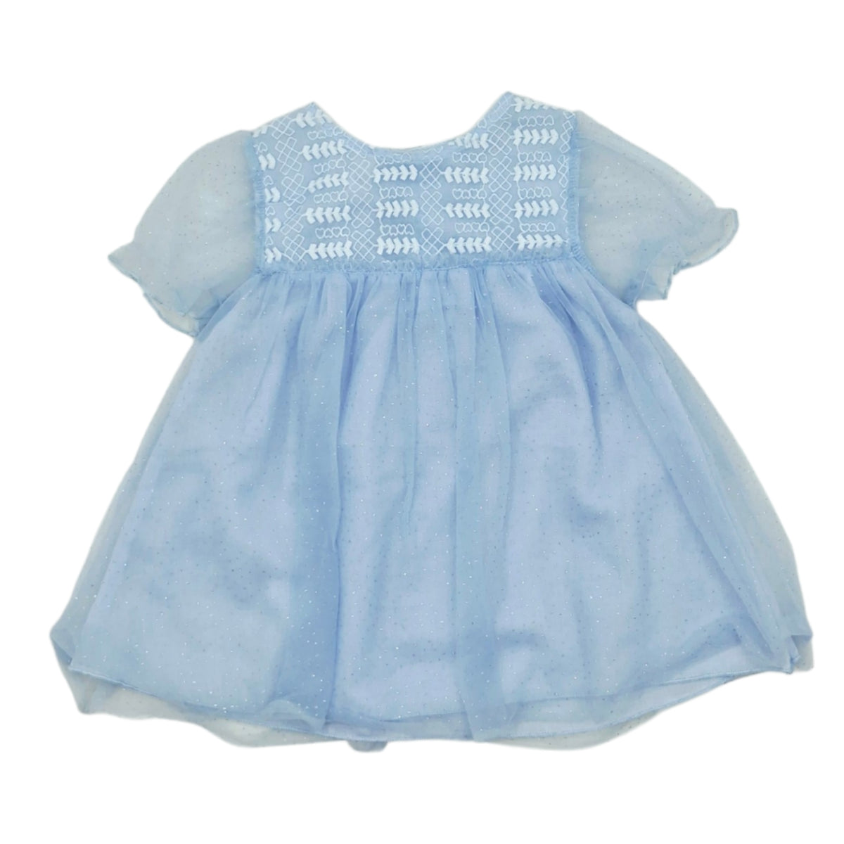 Vestido azul  con mangas y gliter — Talla 0 a 3 meses | Usado
