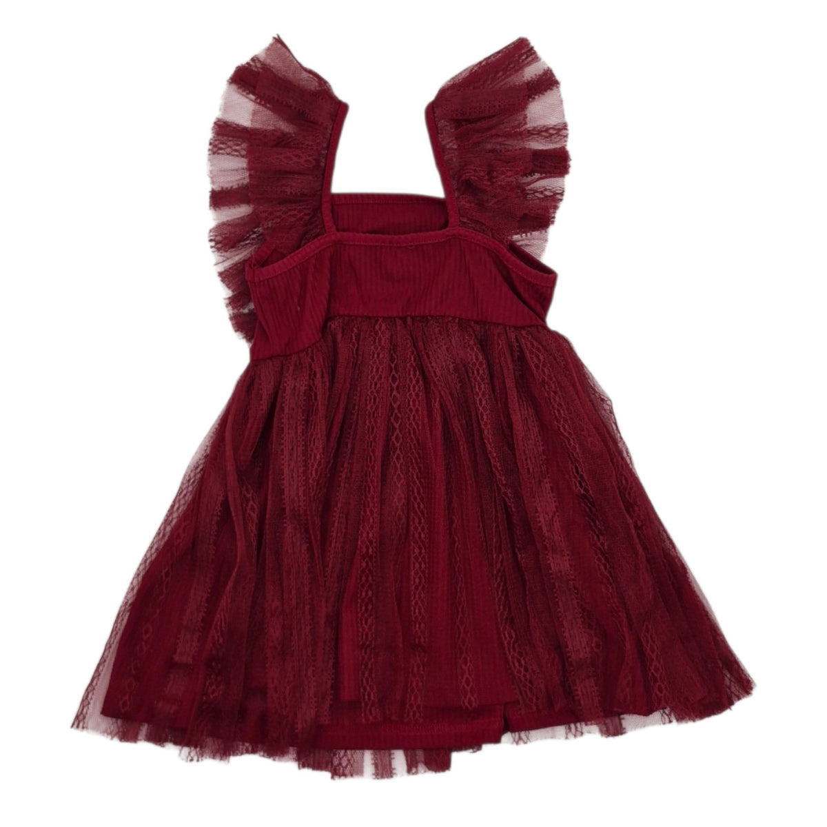 Vestido elegante vinotinto para niña — Talla 12 a 18 meses | Usado