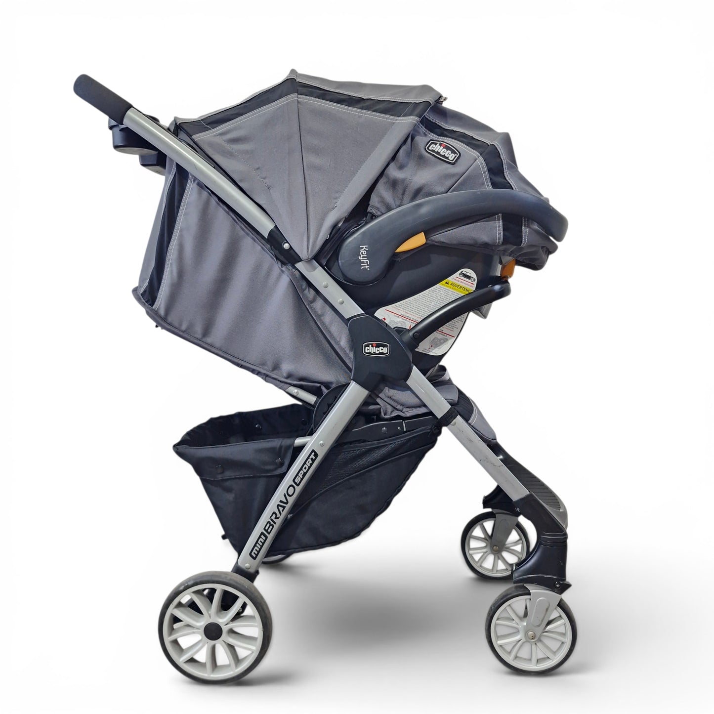 Coche Chicco Mini Bravo Sport Travel System Carbon Gris con Silla de Carro | Usado