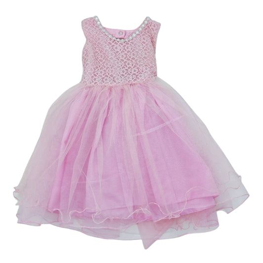 Vestido de gala rosado con detalle de rosas — Talla Talla 2T | Usado