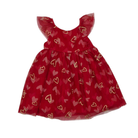 Vestido elegante rojo de corazones — Talla 6 a 12 meses | Usado