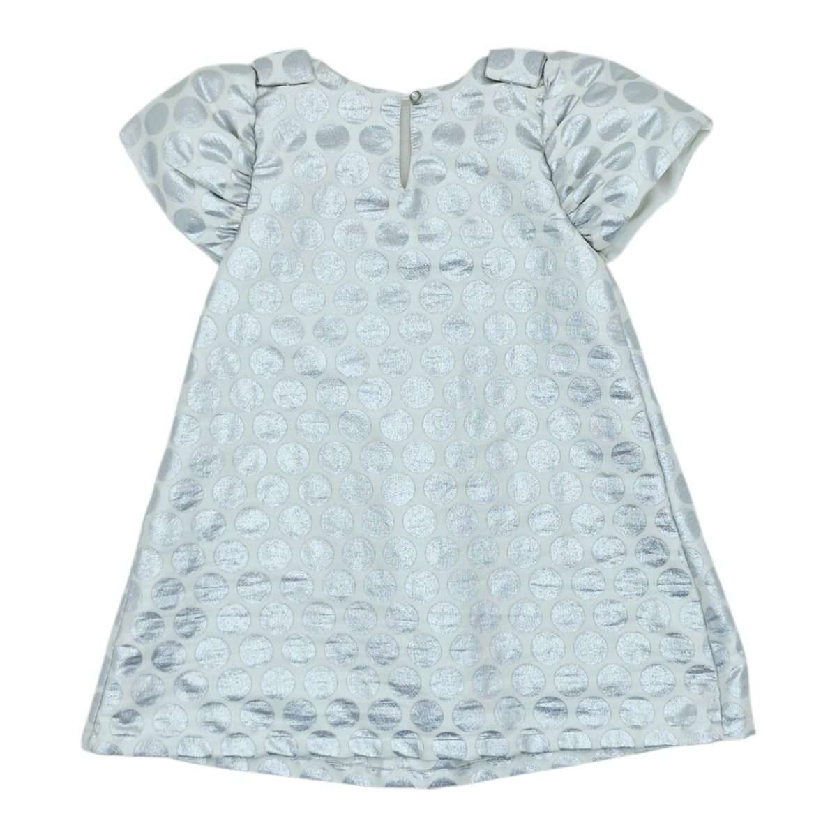 Vestido de gala manga corta con circulos plateados — Talla Talla 5T | Usado