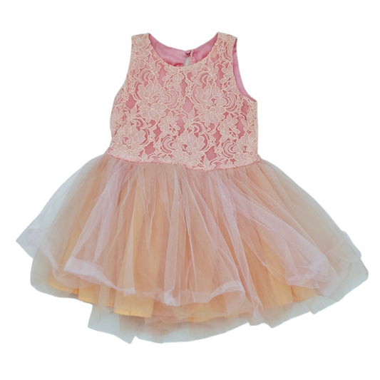 Vestido rosado con bordado — Talla 18 a 24 meses | Usado