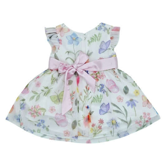 Vestido elegante con tul de flores — Talla 6 a 9 meses | Usado