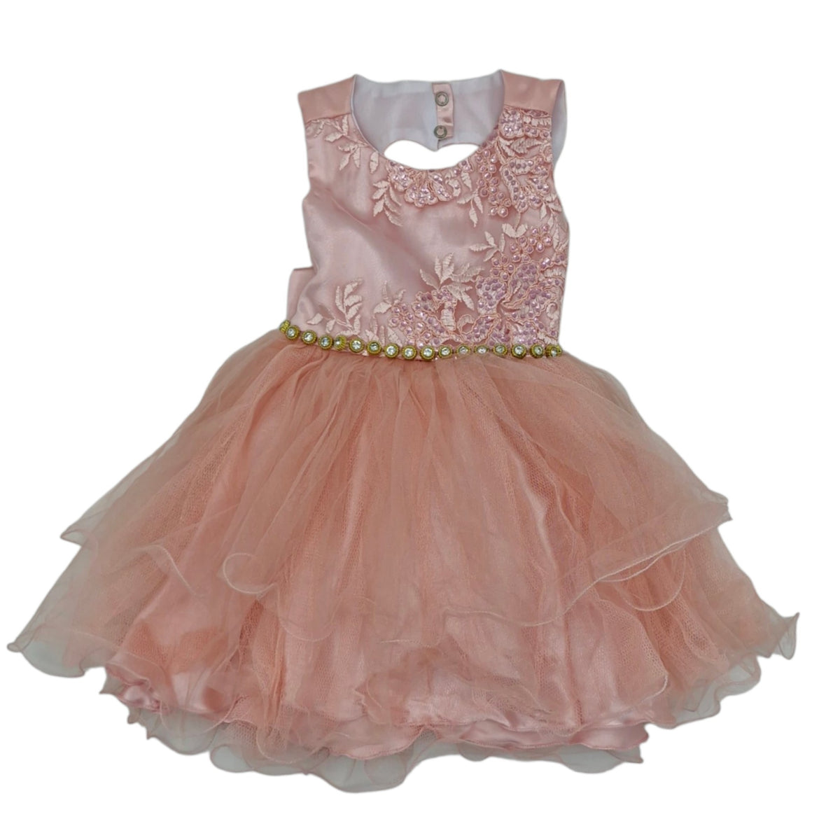 Vestdo de gala sin manga rosado — Talla 18 a 24 meses | Usado