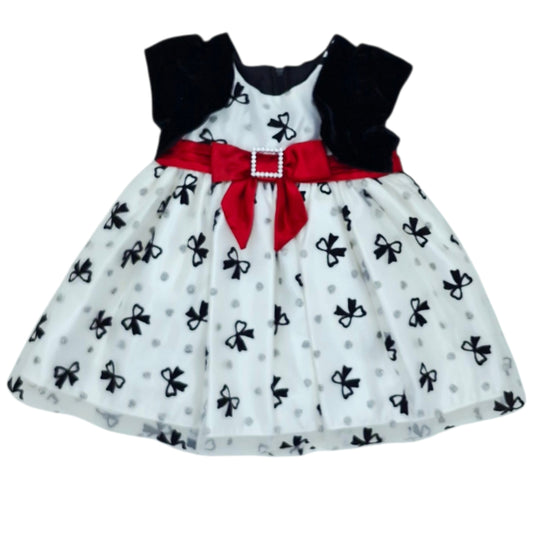 Vestido elegante negro con blanco — Talla 3 a 6 meses | Usado