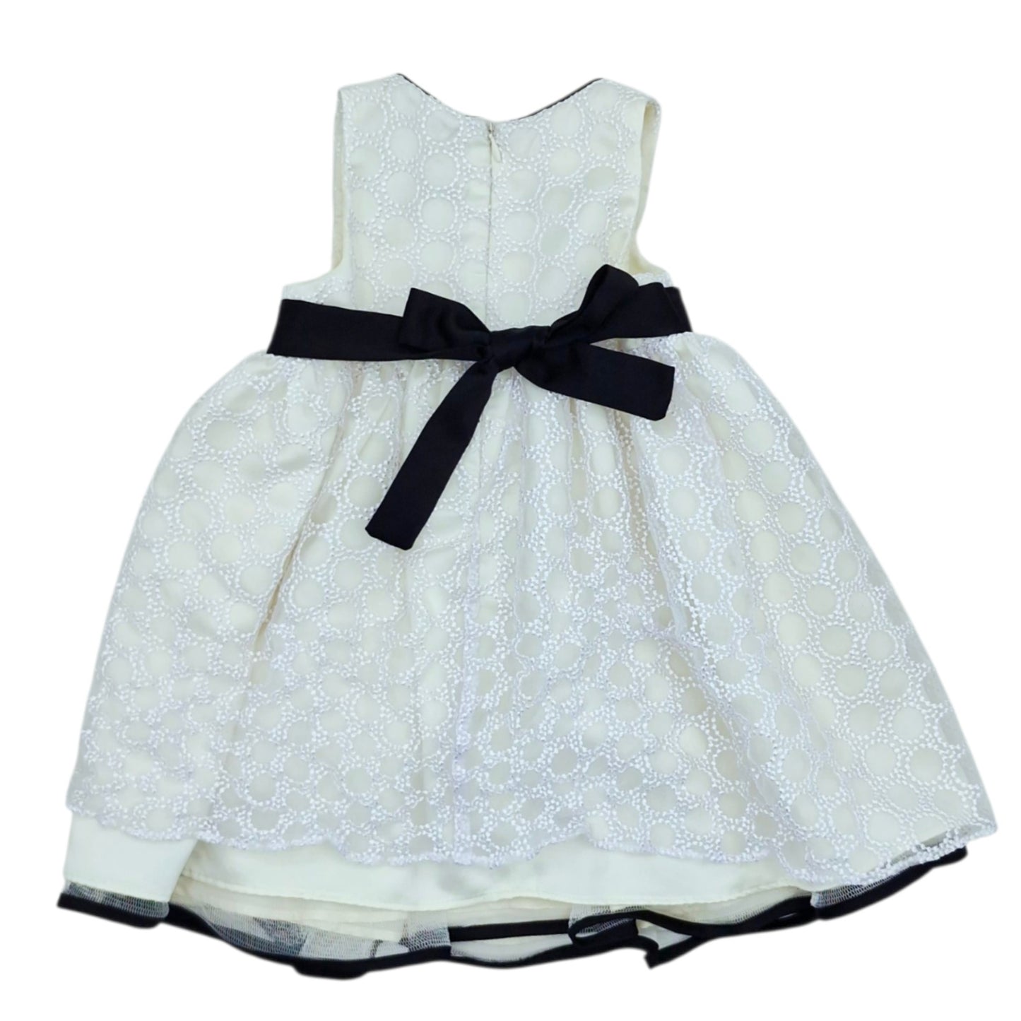 Vestido de gala beige con negro para niña — Talla 18 a 24 meses | Usado