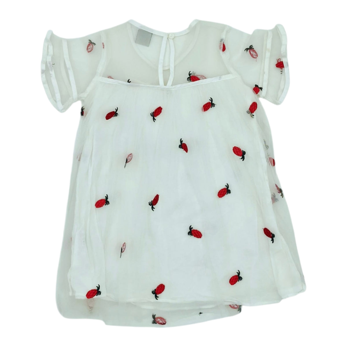 Vestido blanco con fresas — Talla Talla 4T | Usado