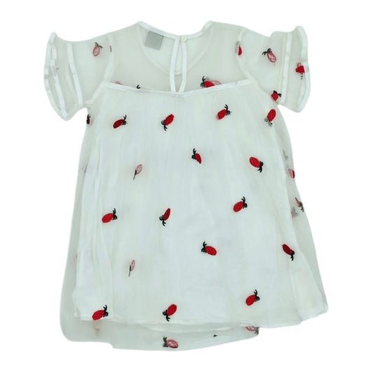 Vestido blanco con fresas — Talla Talla 4T | Usado