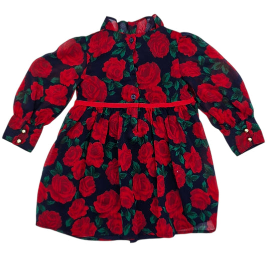 Vestido manga larga de flores — Talla 18 a 24 meses | Usado