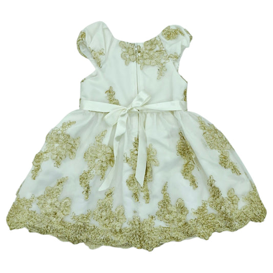 Vestido fde gala beige flada larga — Talla 18 a 24 meses | Usado