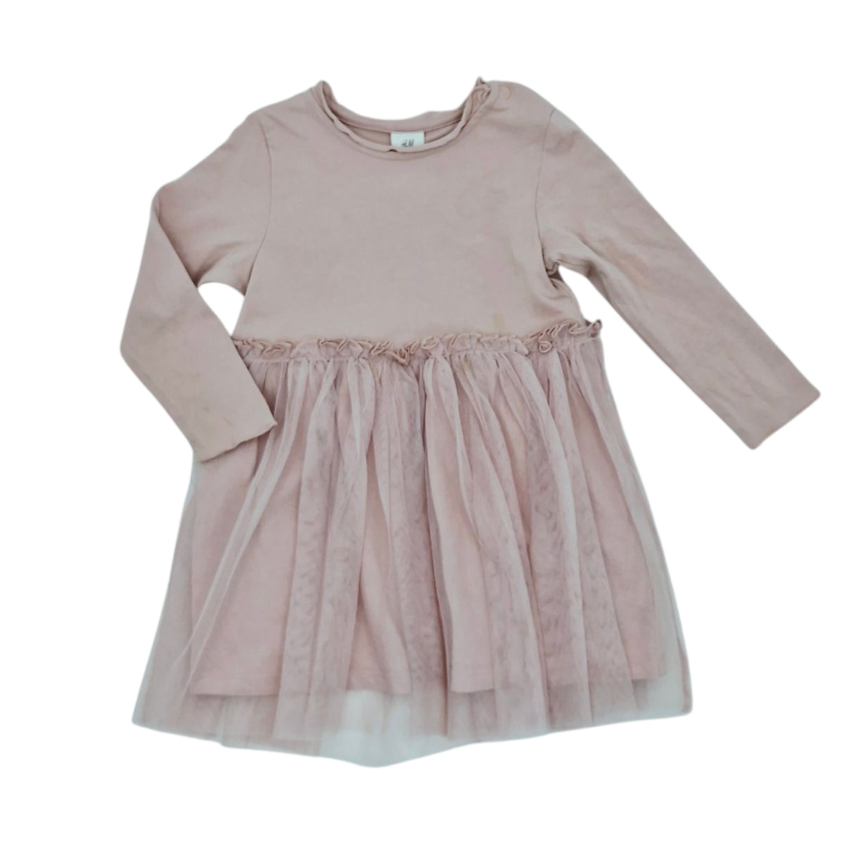 Vestido manga larga rosado — Talla 9 a 12 meses | Usado