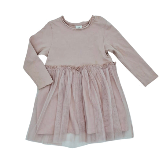 Vestido manga larga rosado — Talla 9 a 12 meses | Usado