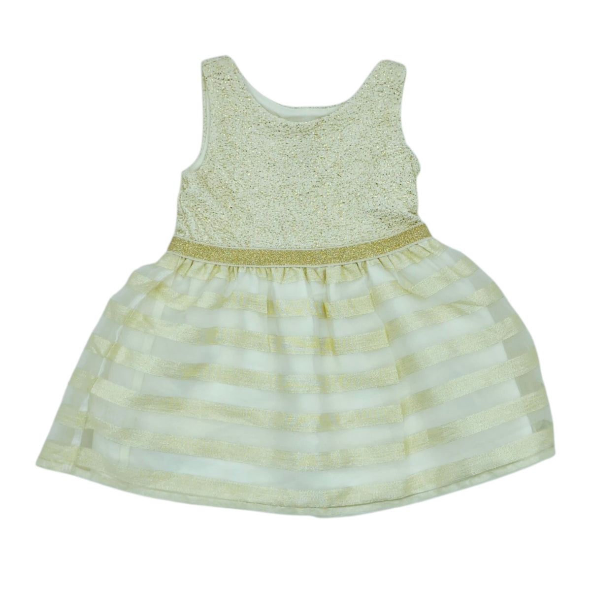 Vestido elegante sin mangas con detalles dorados — Talla Talla 2T | Usado