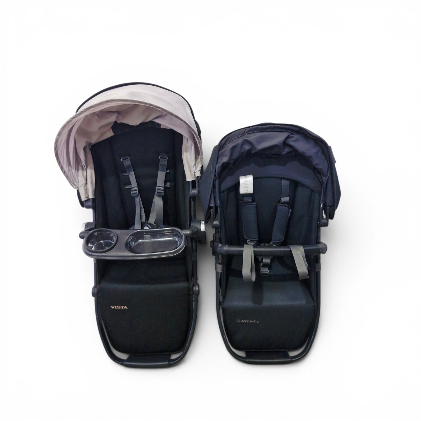 Coche Gemelar UPPAbaby Negro — Con Asientos Desmontables, Uso Individual o Doble | Usado