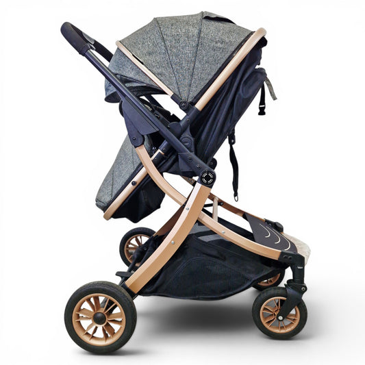 Coche Tipo Moisés Simple Life Gris Jaspeado — 3 en 1: Moisés, Paseador y Reversible | Usado