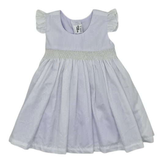 Vestido blanco elegante en tela fresca — Talla 6 a 12 meses | Usado