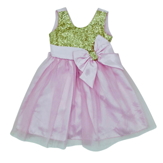 Vetido de gala rosado con dorado — Talla Talla 2T | Usado