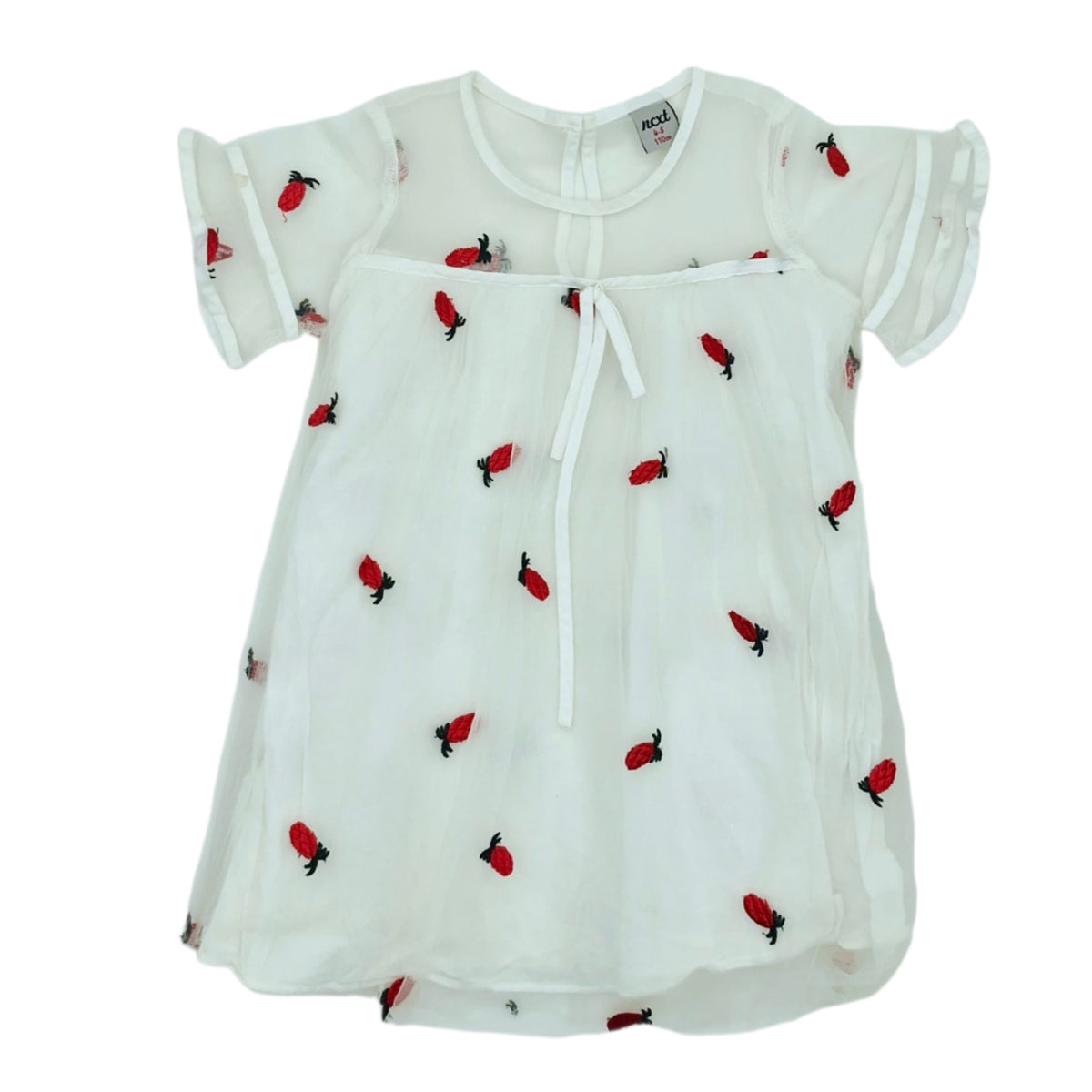 Vestido blanco con fresas — Talla Talla 4T | Usado