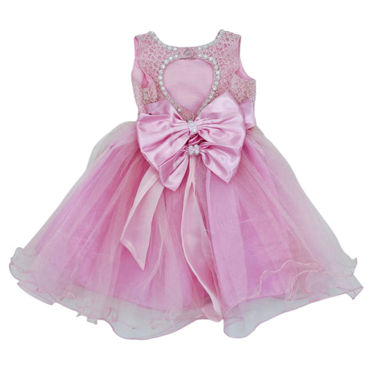 Vestido de gala rosado con detalle de rosas — Talla Talla 2T | Usado