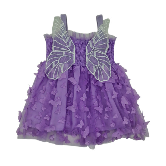 Vestido morado de mariposas — Talla 12 a 18 meses | Usado