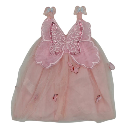 Vestido elegante rosado con mariposas — Talla 18 a 24 meses | Usado
