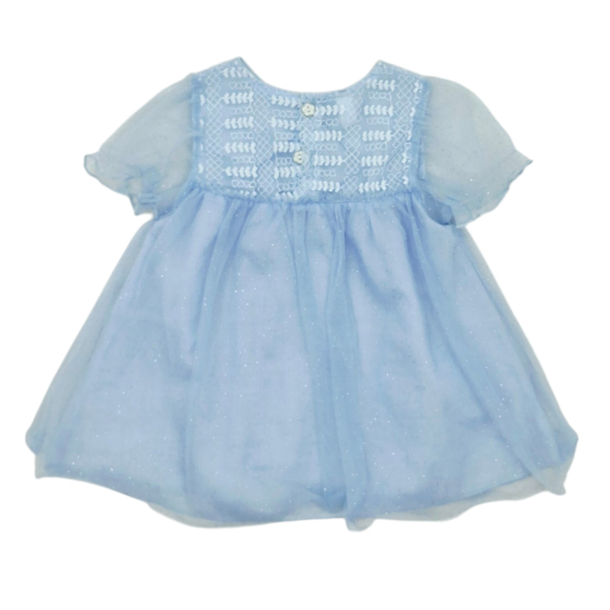 Vestido azul  con mangas y gliter — Talla 0 a 3 meses | Usado