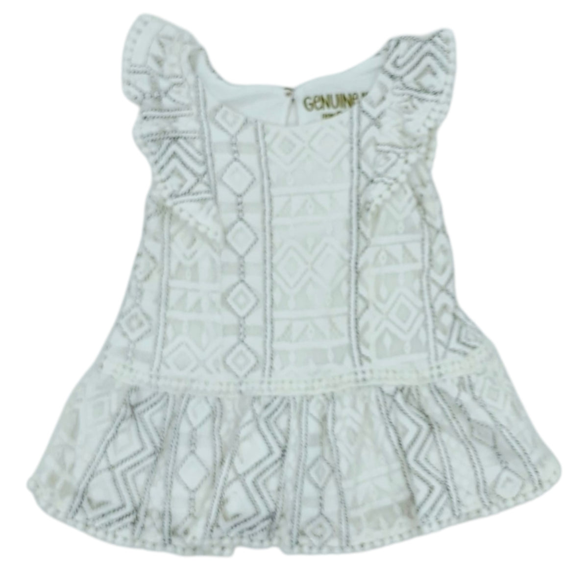 Vestido blanco de encaje suave — Talla 6 a 12 meses | Usado