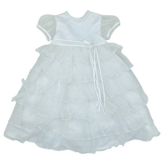 Vestido de baurizo blanco elegante — Talla 6 a 12 meses | Usado
