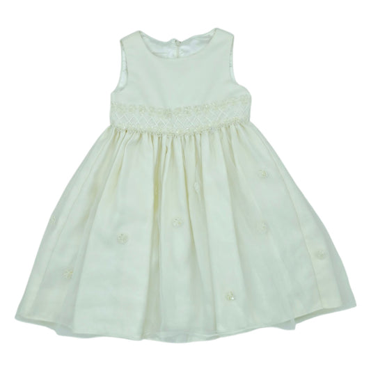 Vestido de gala sin manga amarillo cocn apliques — Talla Talla 2T | Usado