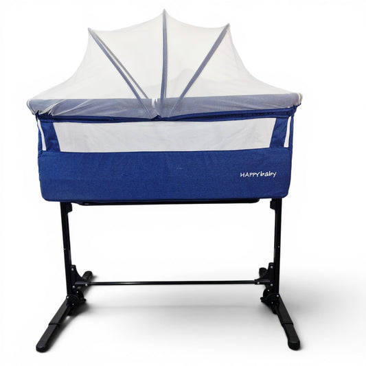 Cuna Colecho Happy Baby Azul Oscuro — Con Monitor de Ruido Blanco, Vibración y Luz | Usada