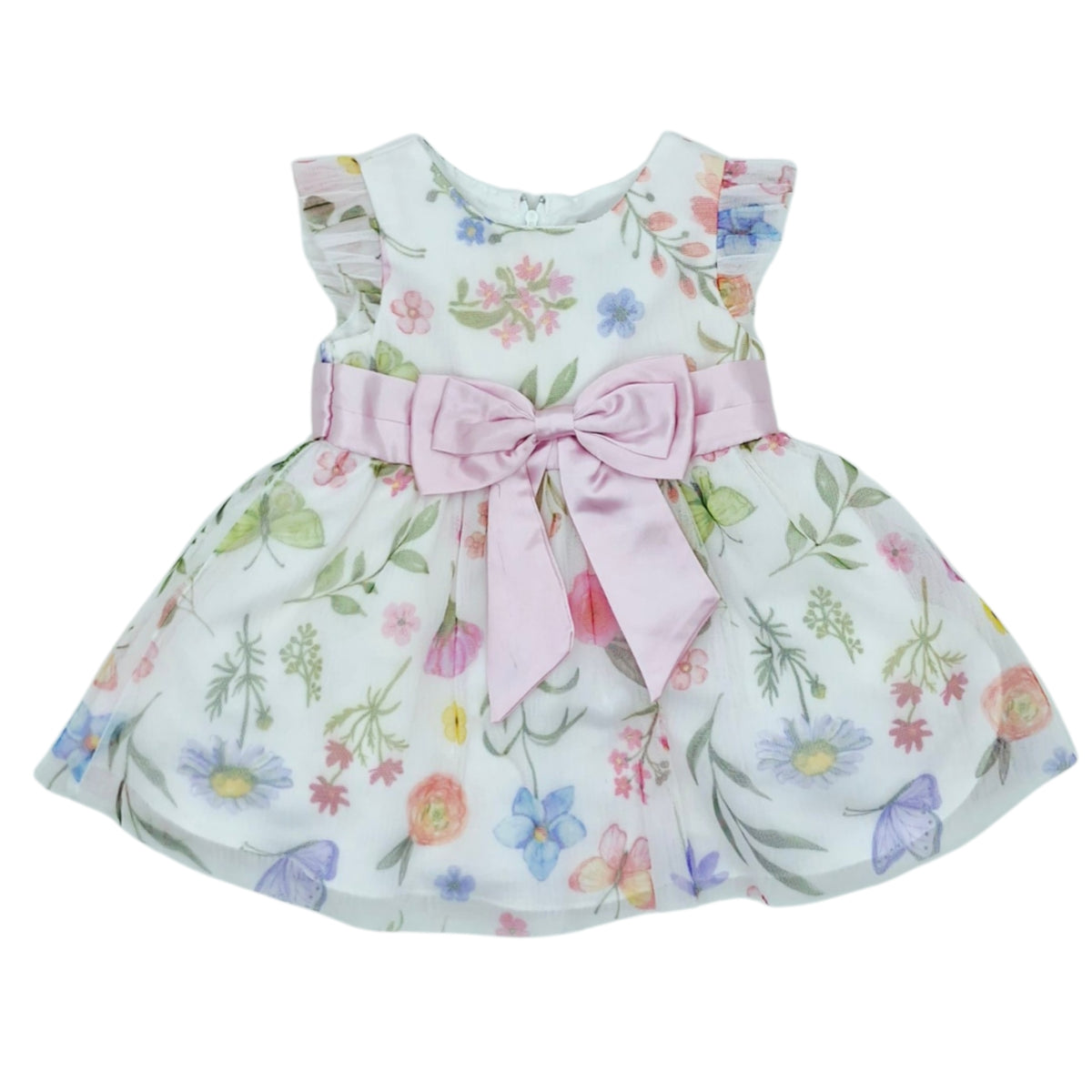 Vestido elegante con tul de flores — Talla 6 a 9 meses | Usado