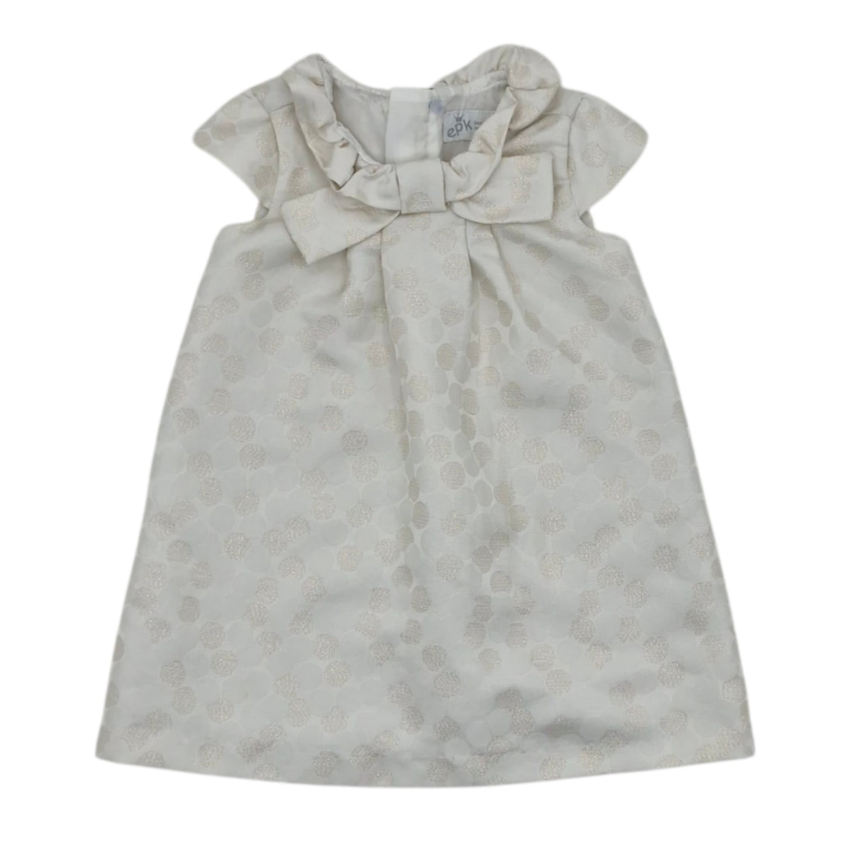 Vestido beige con circulos — Talla 12 a 18 meses | Usado