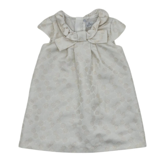 Vestido beige con circulos — Talla 12 a 18 meses | Usado