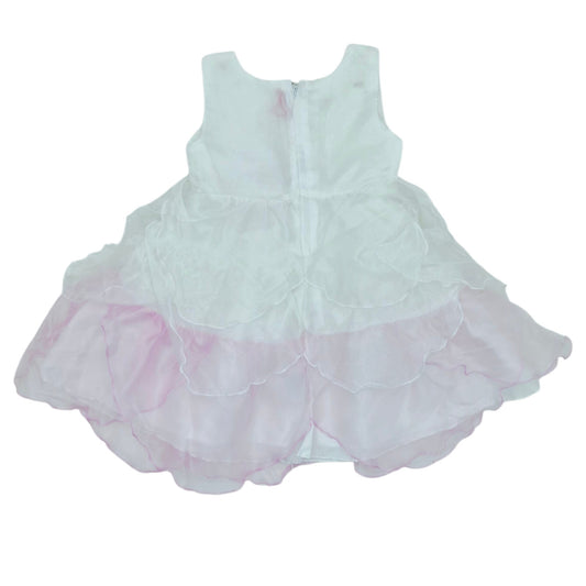 Vestido de gala blanco con rosado — Talla 18 a 24 meses | Usado
