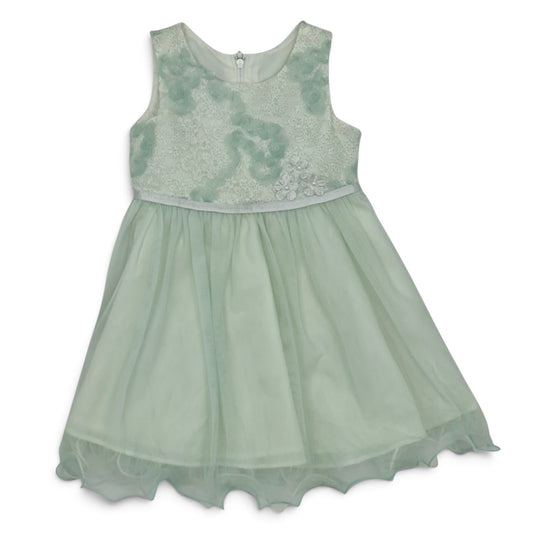 Vestido elegante verde menta sin mangas para niña — Talla 12 a 18 meses | Usado