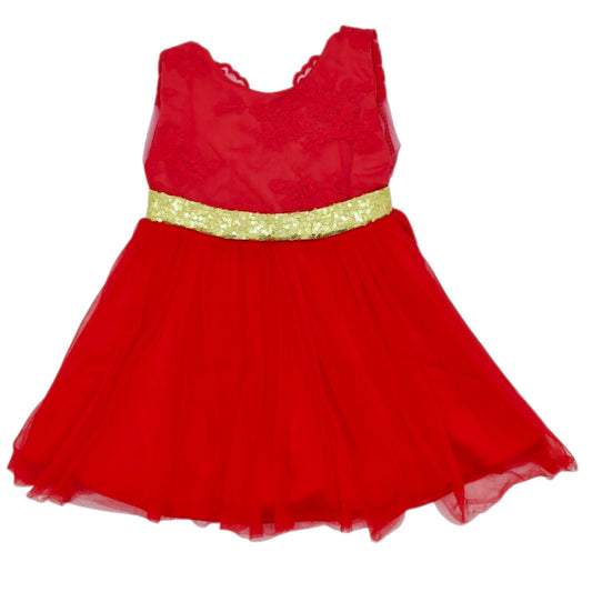 Vestido de gala rojo sin mangas — Talla 12 a 18 meses | Usado