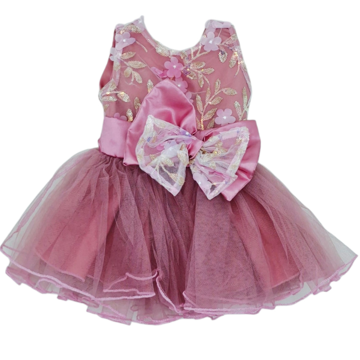 Vestido de gala con flores en aplique — Talla 3 a 6 meses | Usado