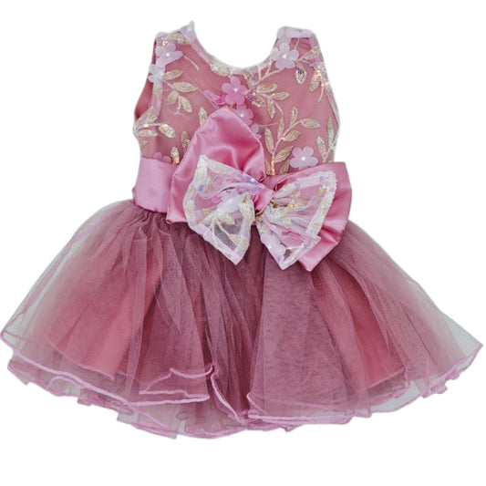 Vestido de gala con flores en aplique — Talla 3 a 6 meses | Usado